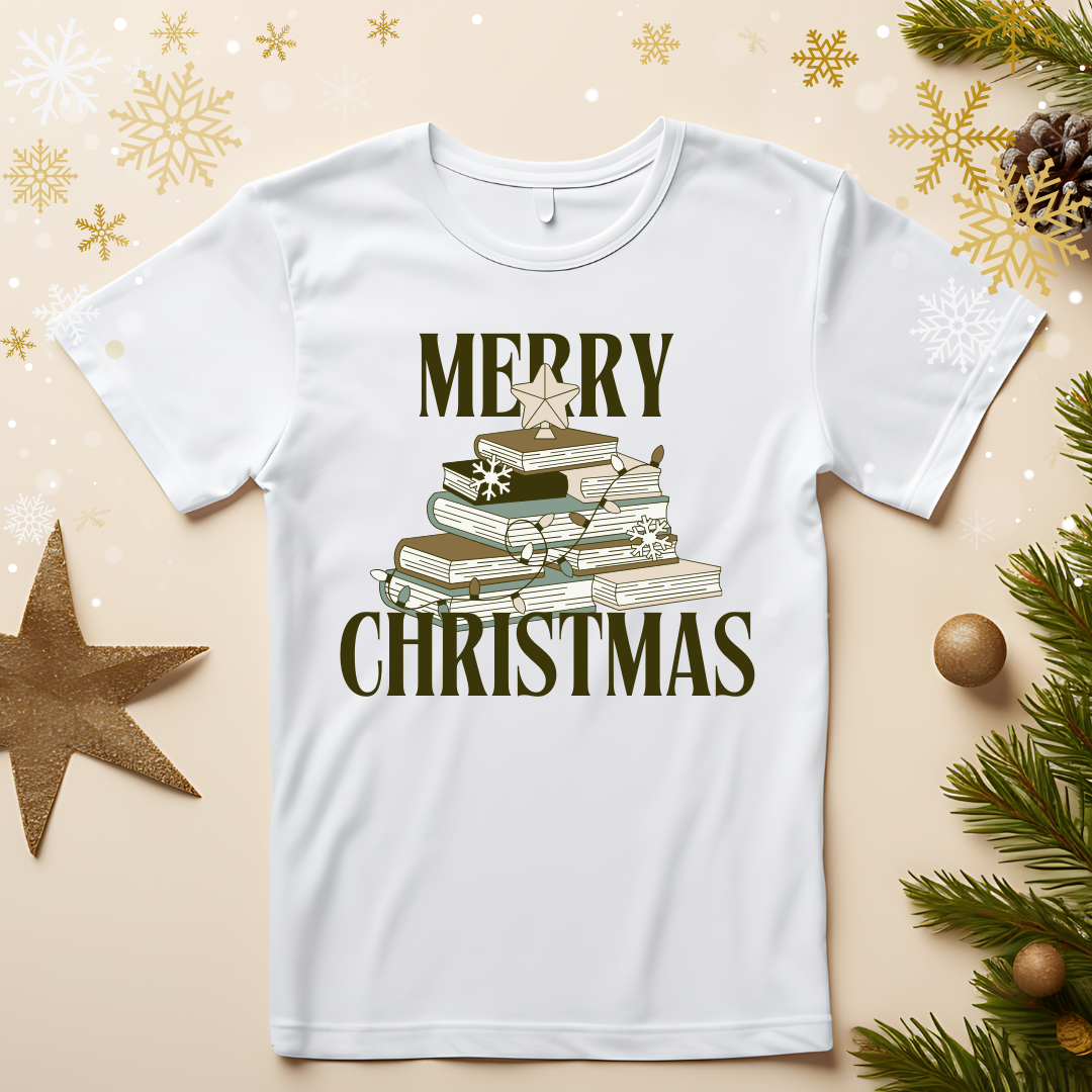 Cotton Printed Half Sleeves Round Neck T-Shirt ( Pack Of 2 ) Merry Christmas