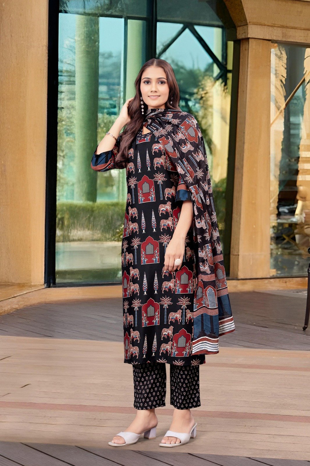 Women’s Navy Sky Blue Cotton Kurta – Premium Quality | 100% Pure Cotton - Image 2