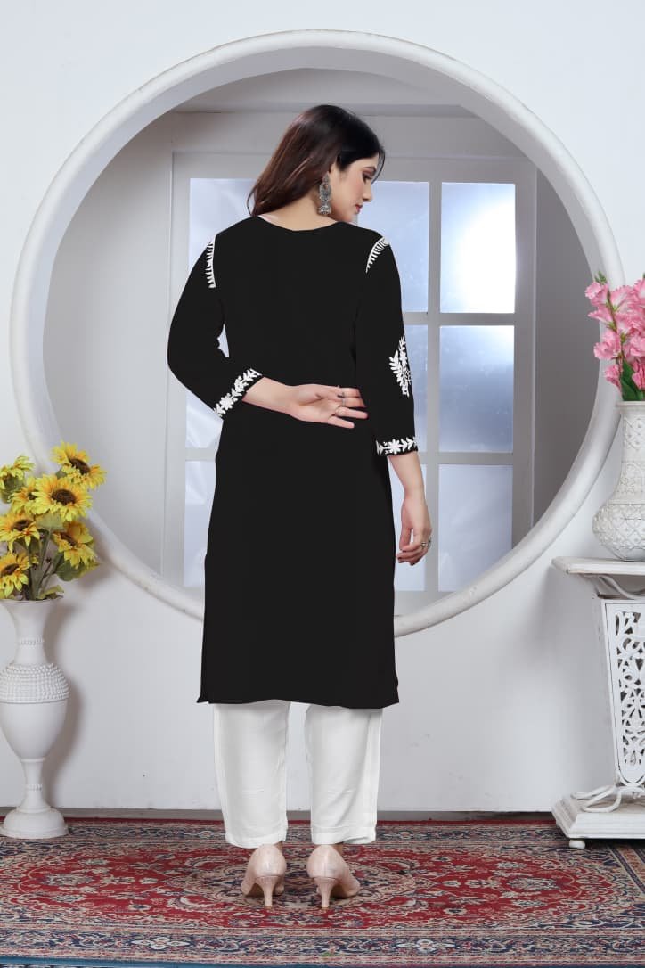 Luxury Soft Heavy Rayon Kurti with Chikankari Embroidery - Image 4
